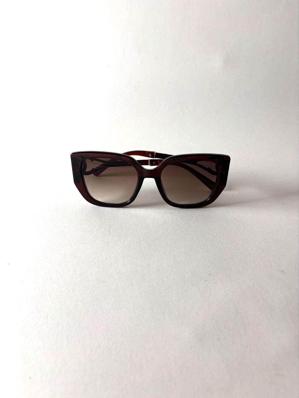 Vintage Chanel Rhinestone CC Brown Cat Eye Y2K Sunglasses